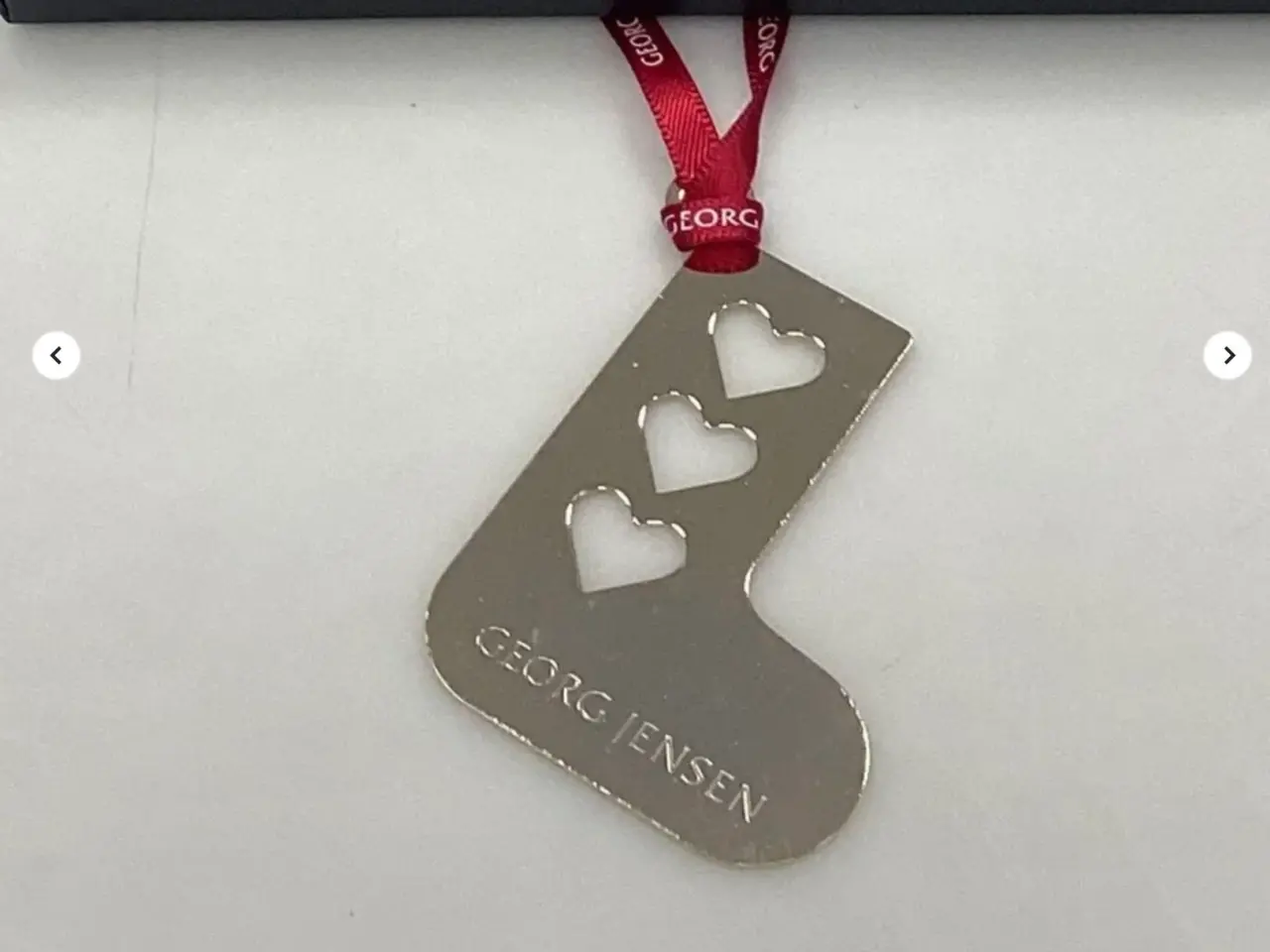 Billede 1 - Georg Jensen Julesok med Hjerter.Forgyldt messing.