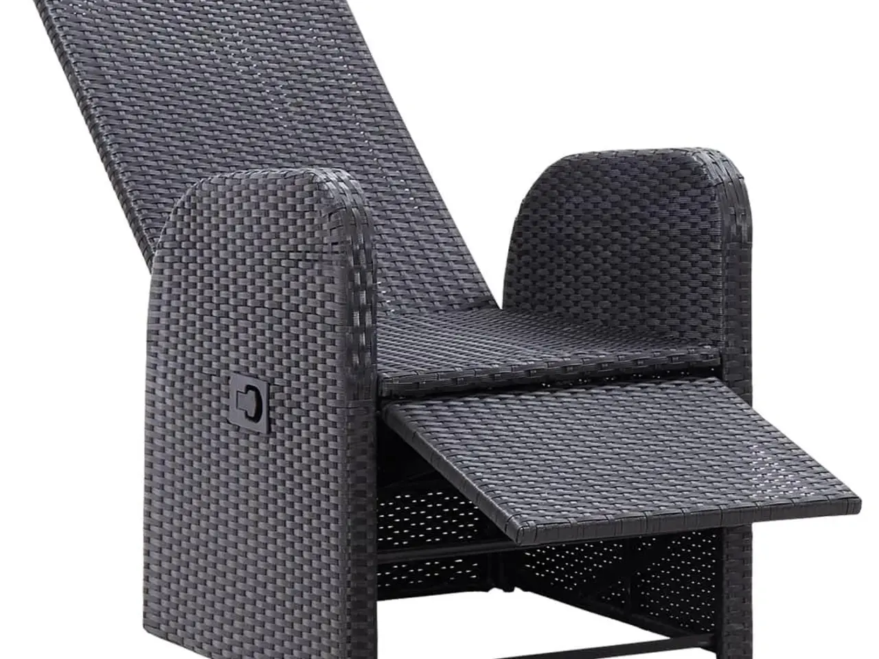 Billede 6 - Havestole med hynder - justerbart ryglæn, 2 stk., polyrattan, sort