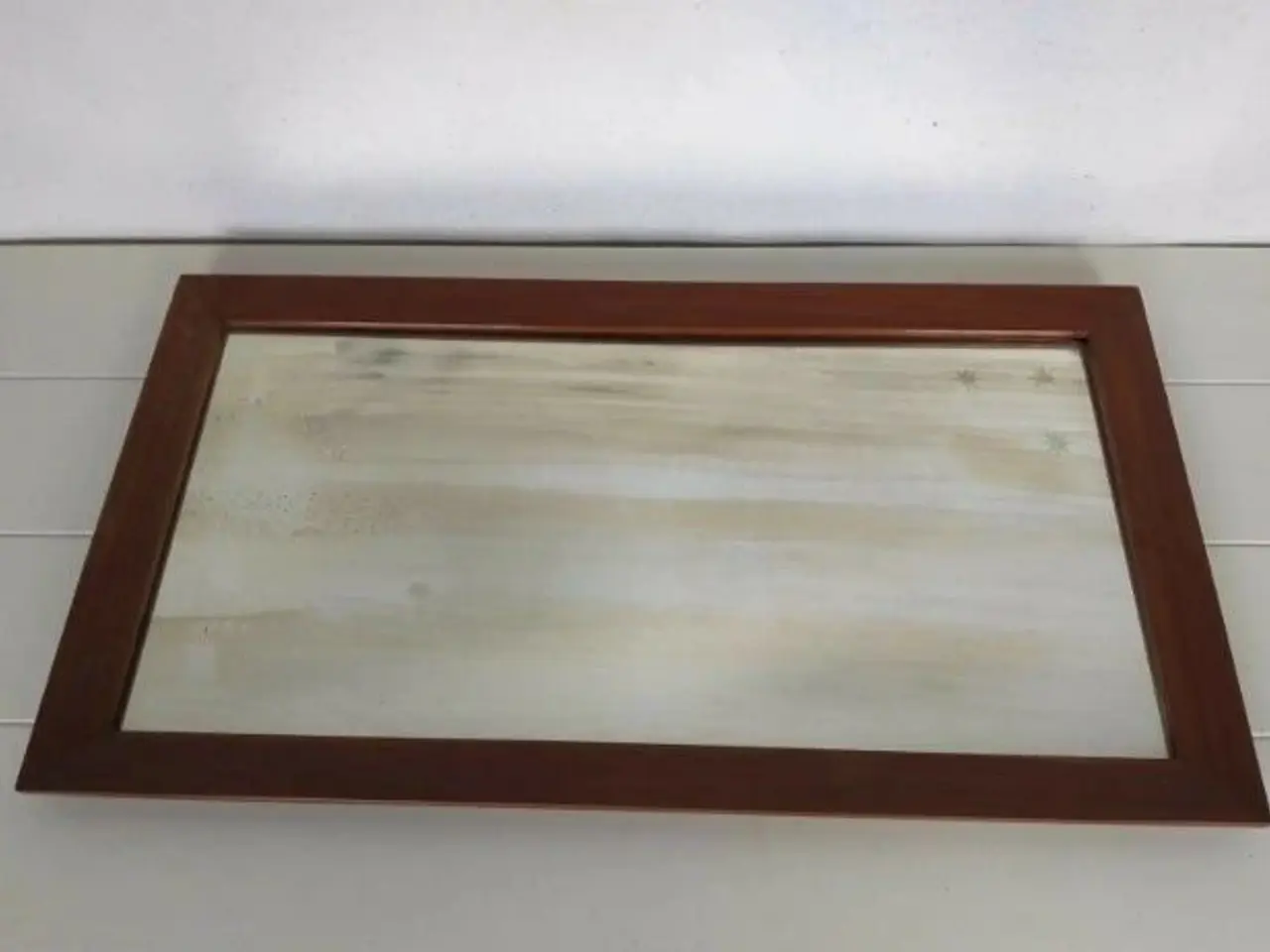 Billede 1 - Rektangulært retro spejl med ramme i teak
