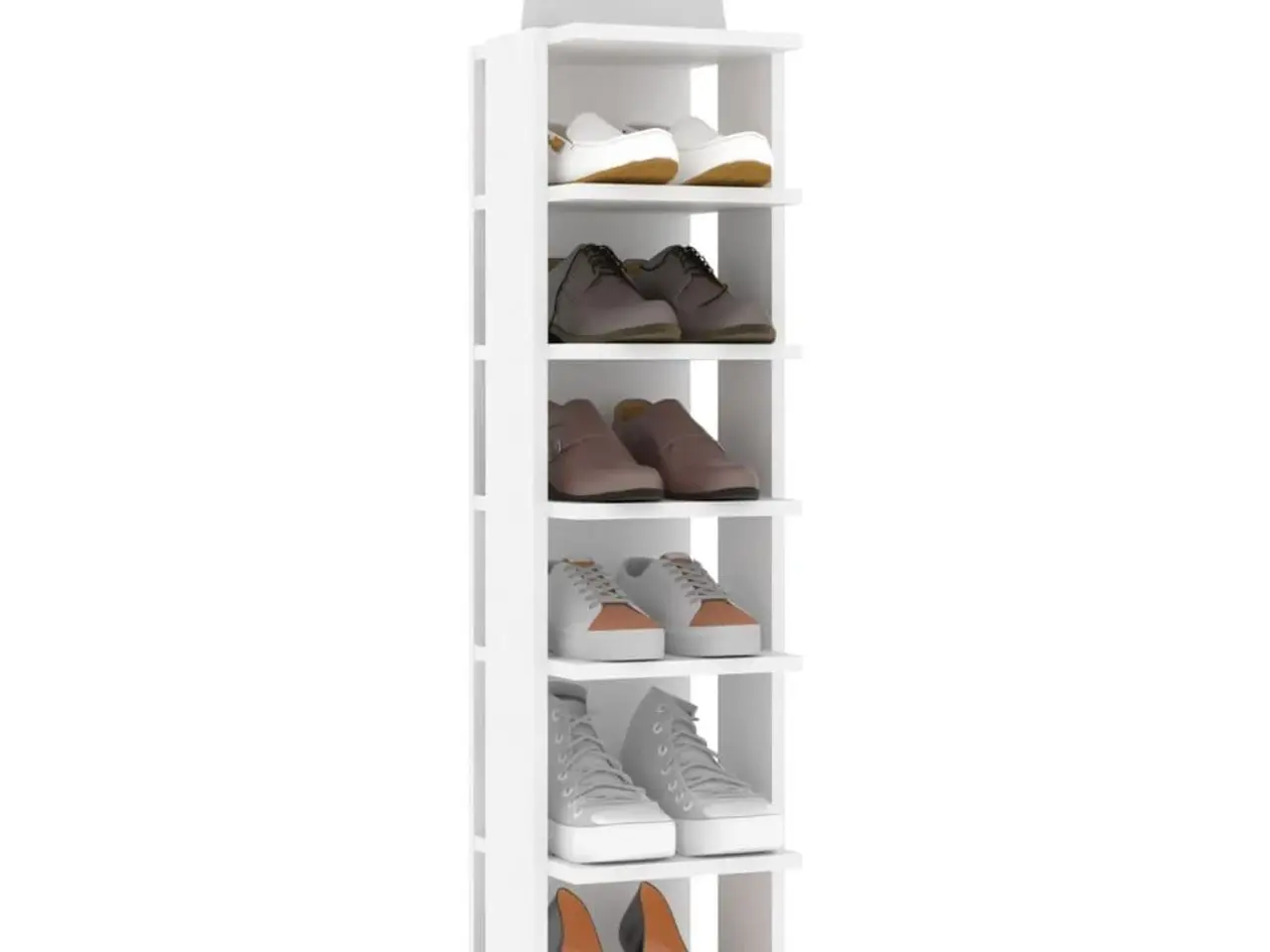 Billede 7 - Skoskabe 2 stk. 27,5x27x102 cm konstrueret træ hvid