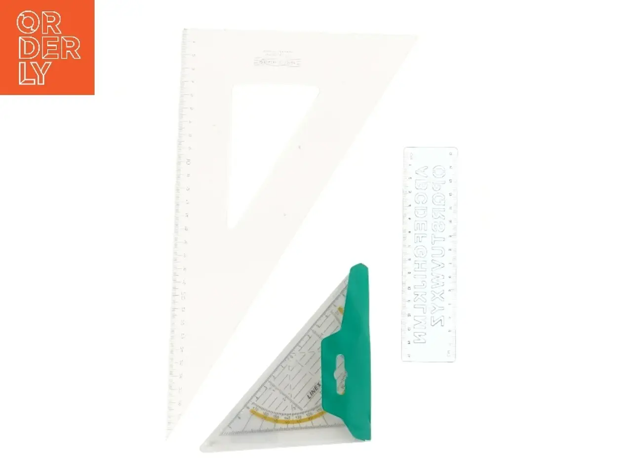 Billede 1 - Geometri sæt med trekanter og lineal (str. 30 cm)
