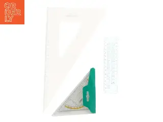 Geometri sæt med trekanter og lineal (str. 30 cm)