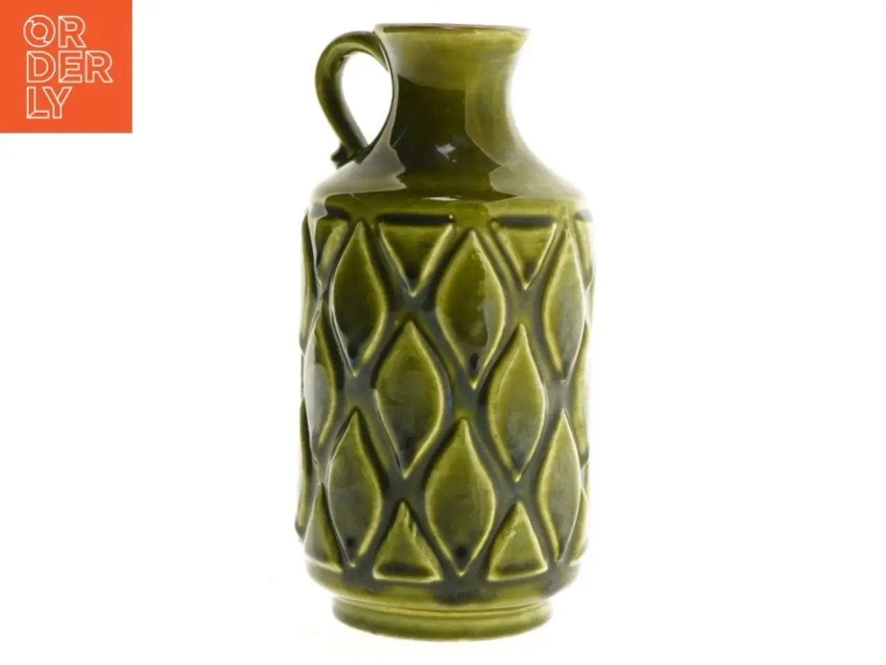 Billede 1 - Grøn keramik vase, 1541/18 (str. 18 cm)