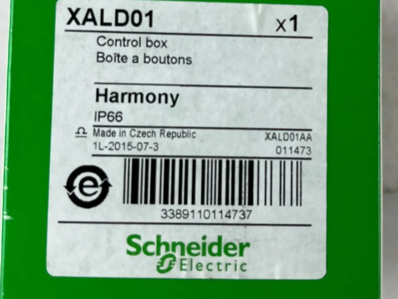 Billede 1 - Schneider Electric XALD01 Harmony XAL 1‑Hole Empty
