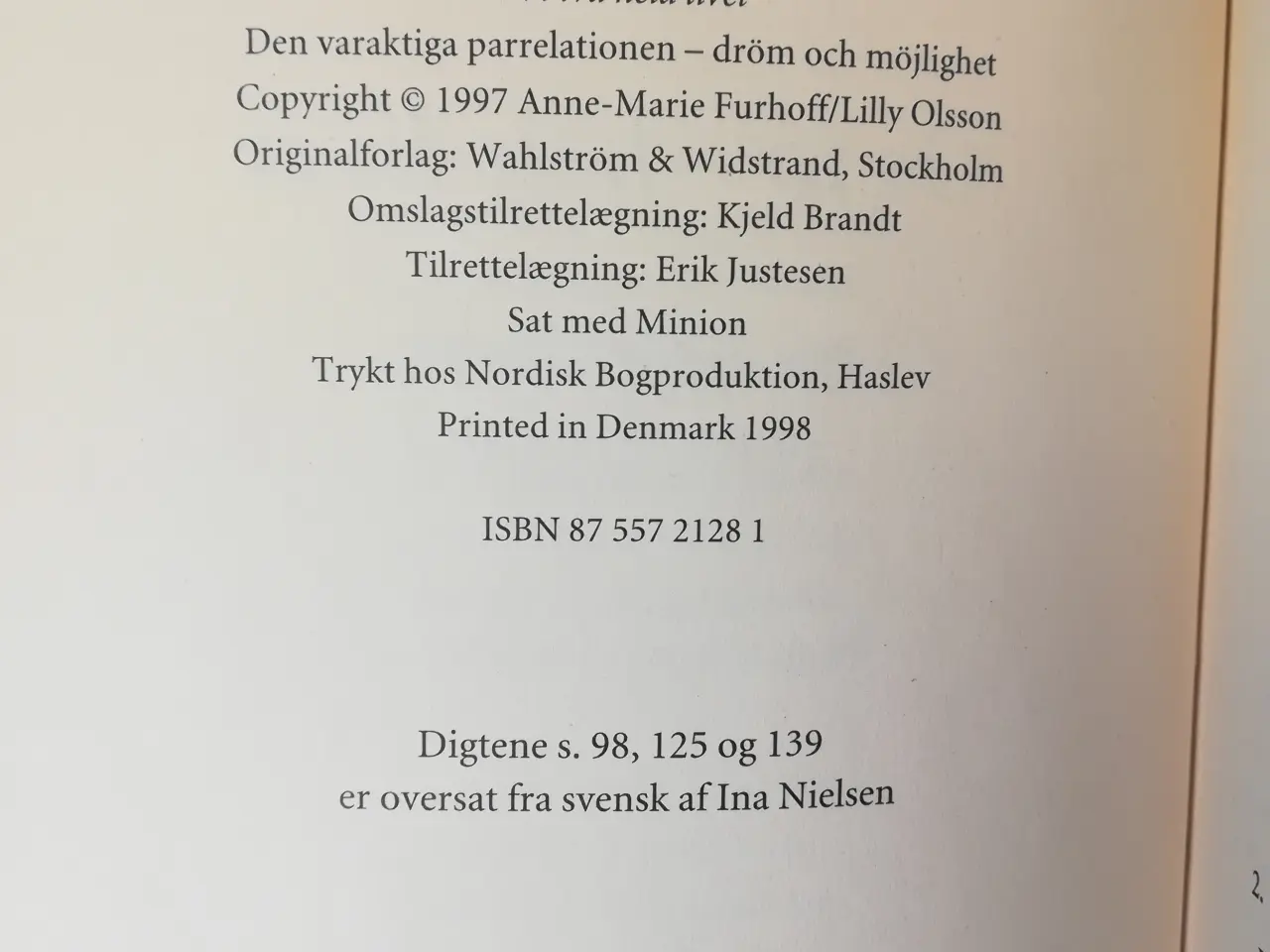 Billede 2 - OS TO - HELE LIVET, af A.-M. Furhoff og L. Olsson 