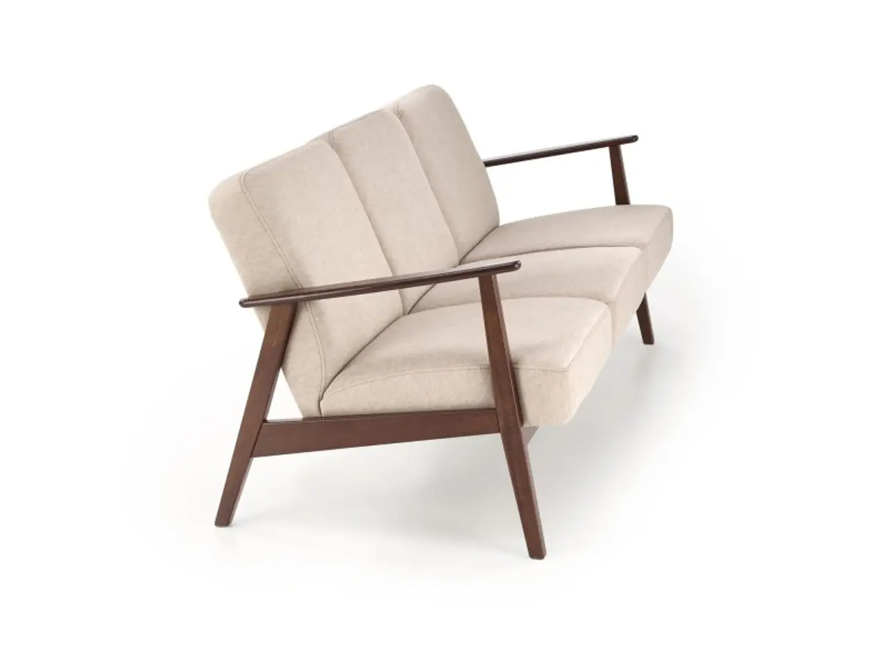 Billede 5 - MILANO 3S sofa, Beige CASTEL#15 / mørk Valnød