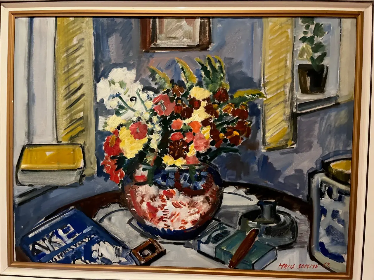 Billede 1 - Oliemaleri med ramme, ca. H 58 x B 75 cm