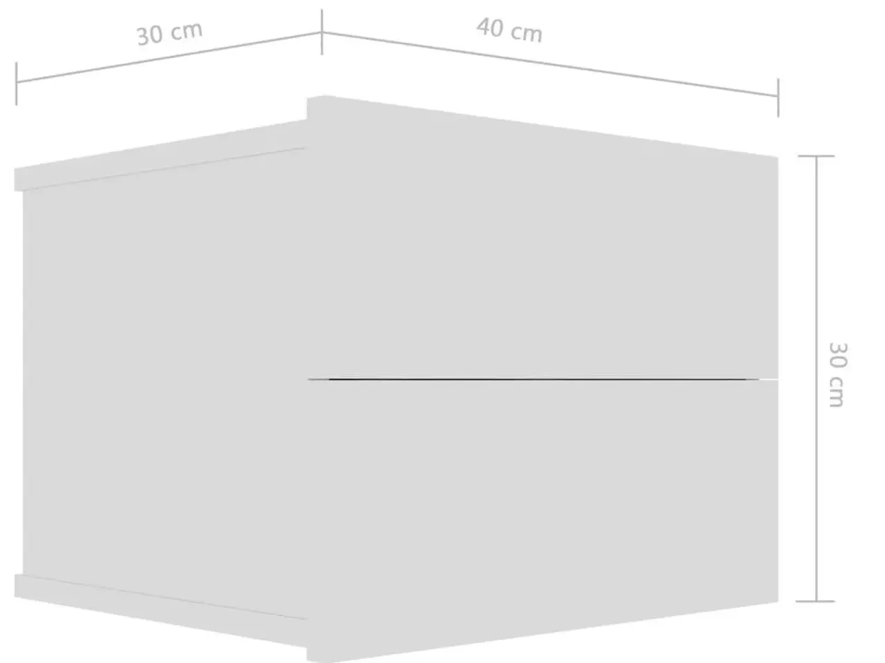 Billede 7 - Sengebord med 2 skuffer 40 x 30 x 30 cm - hvid