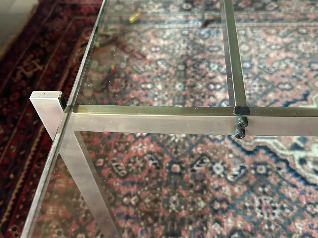 Billede 3 - Stilrent sofabord i rustfrit stål og 20 mm glas