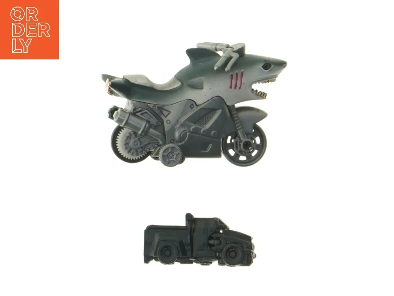 Billede 1 - Legetøjsmotorcykel og lastbil (str. 8,5 cm)