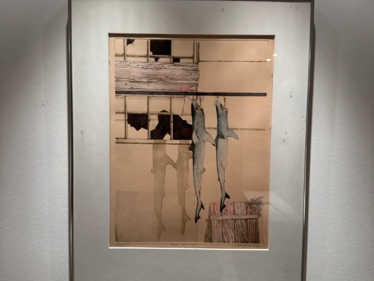 Billede 1 - Bent Holstein: Hajer, West Port (1977), 57x70 cm