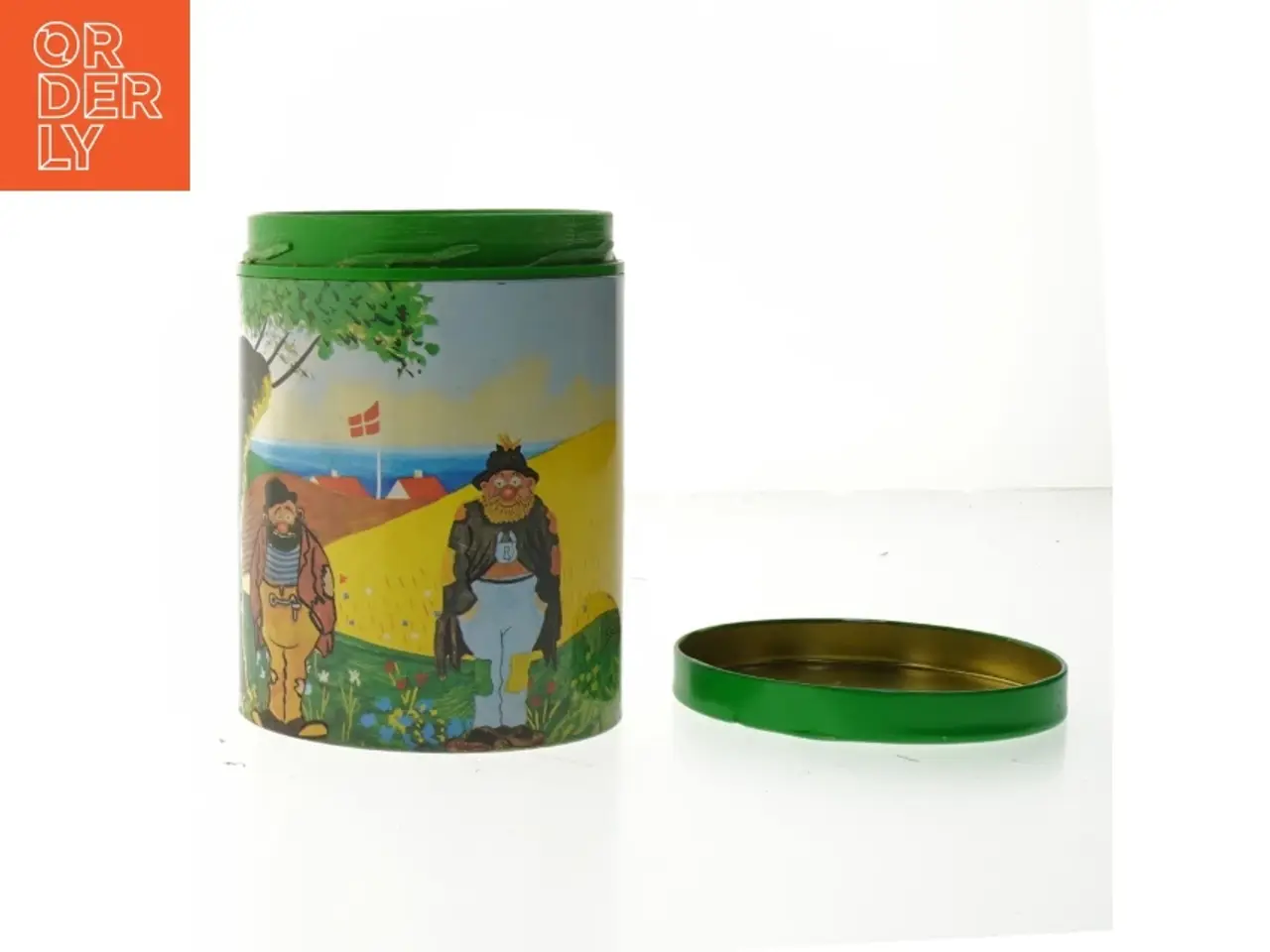 Billede 2 - Tin container with Danish theme fra Irma (str. Ø. 11,5 cm. længde. 15 cm)