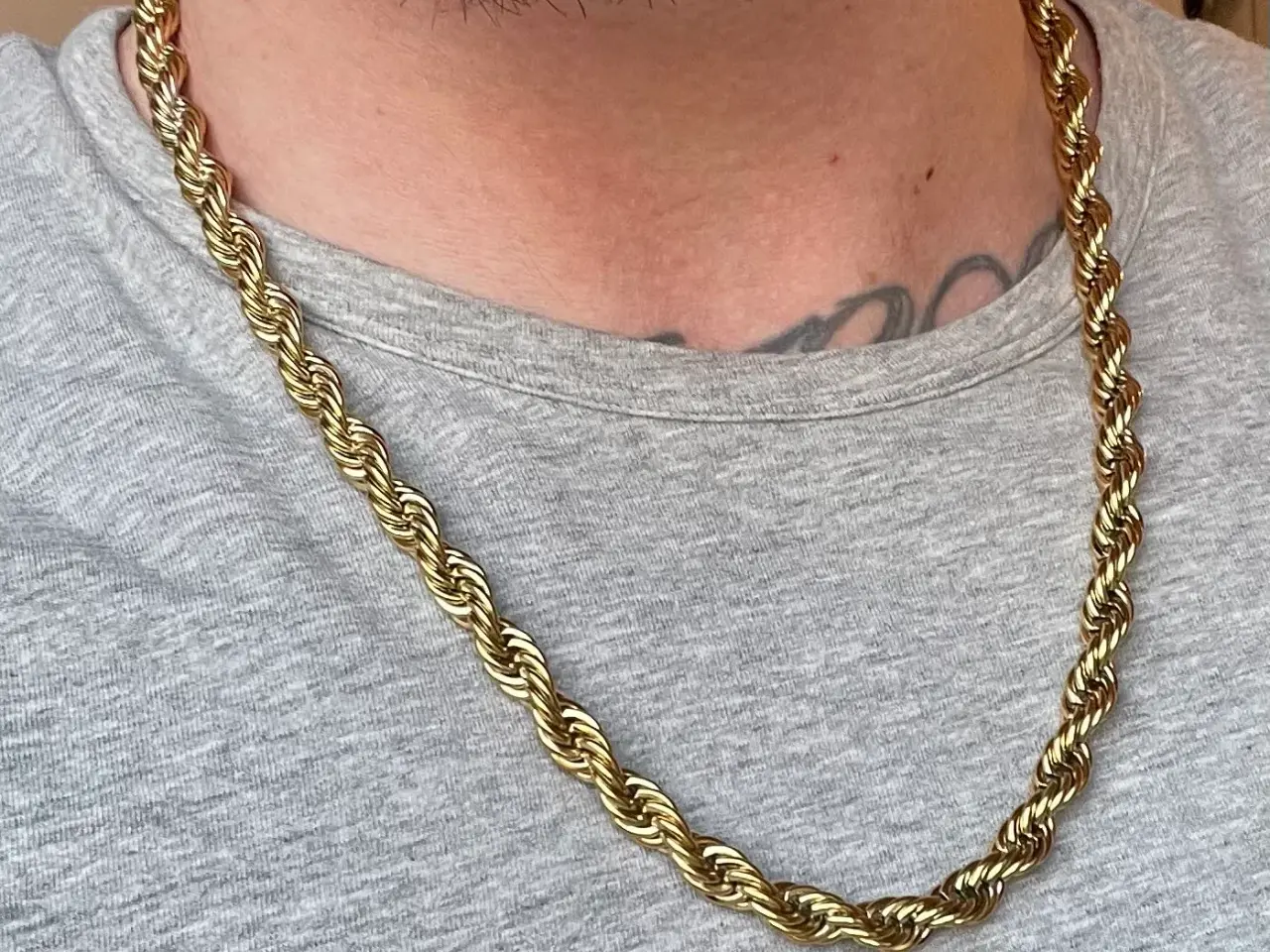 Billede 1 - Goldfilled rope chain, 8mm