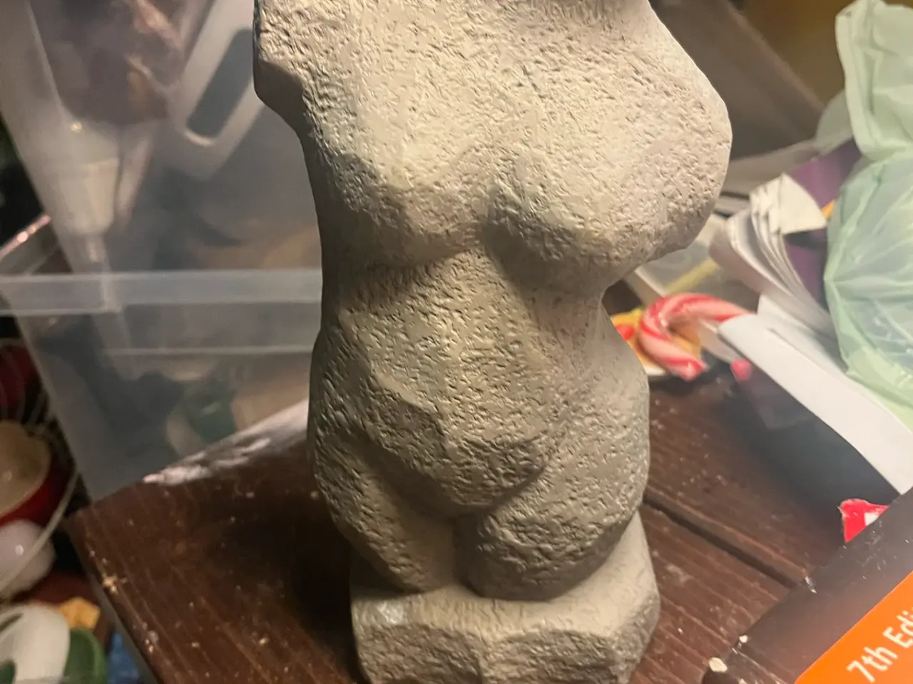 Billede 2 - Rå beton buste/torso skulptur
