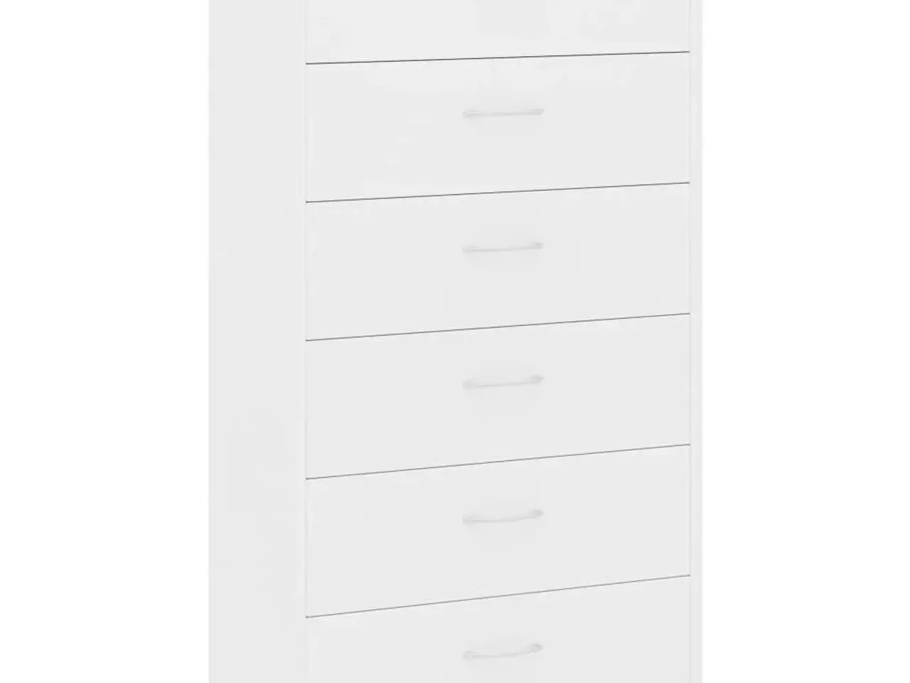 Billede 2 - Kommode med 6 skuffer - 50×34×96 cm, hvid konstrueret træ