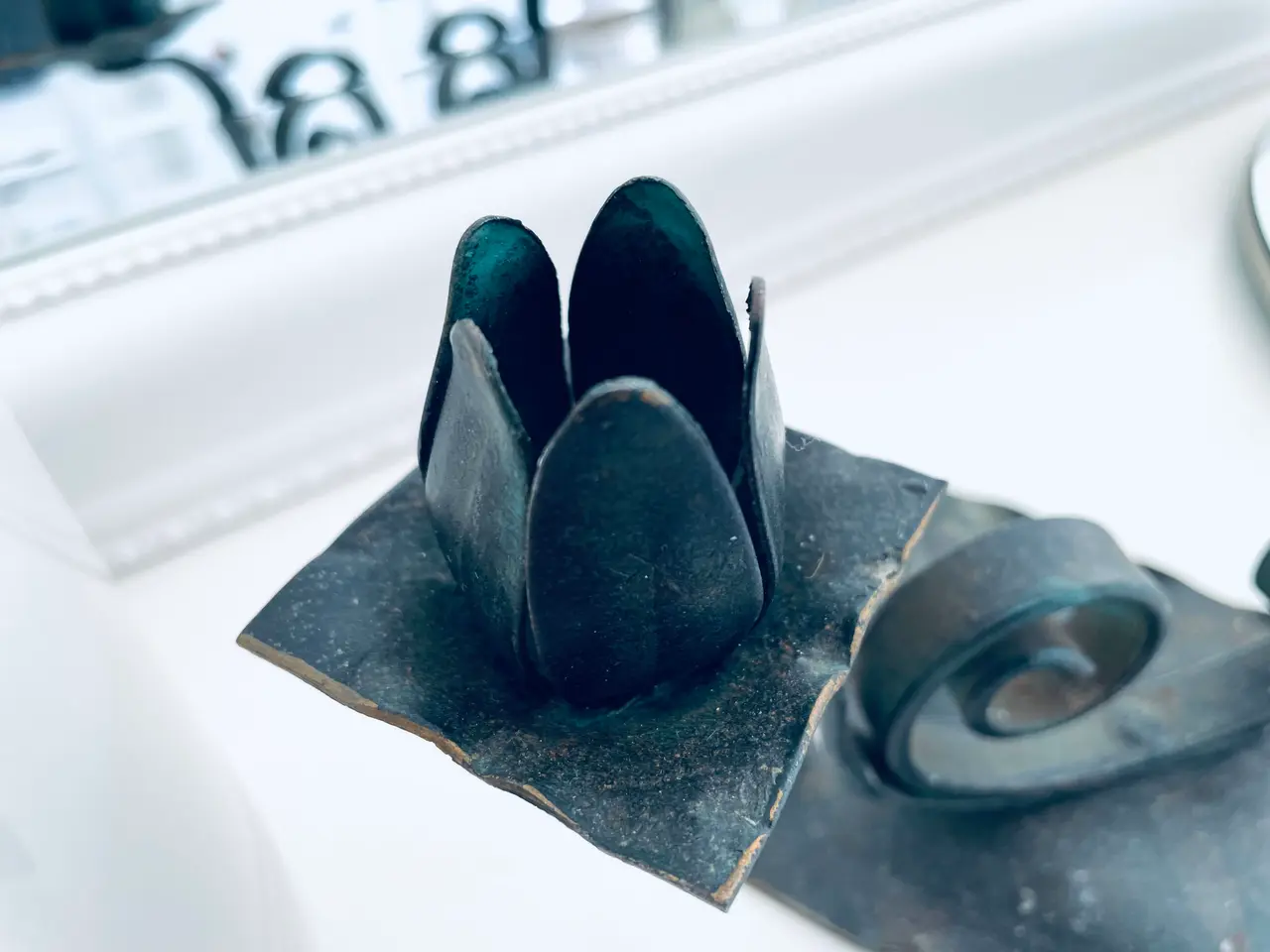 Billede 13 - Lysestage med patina 