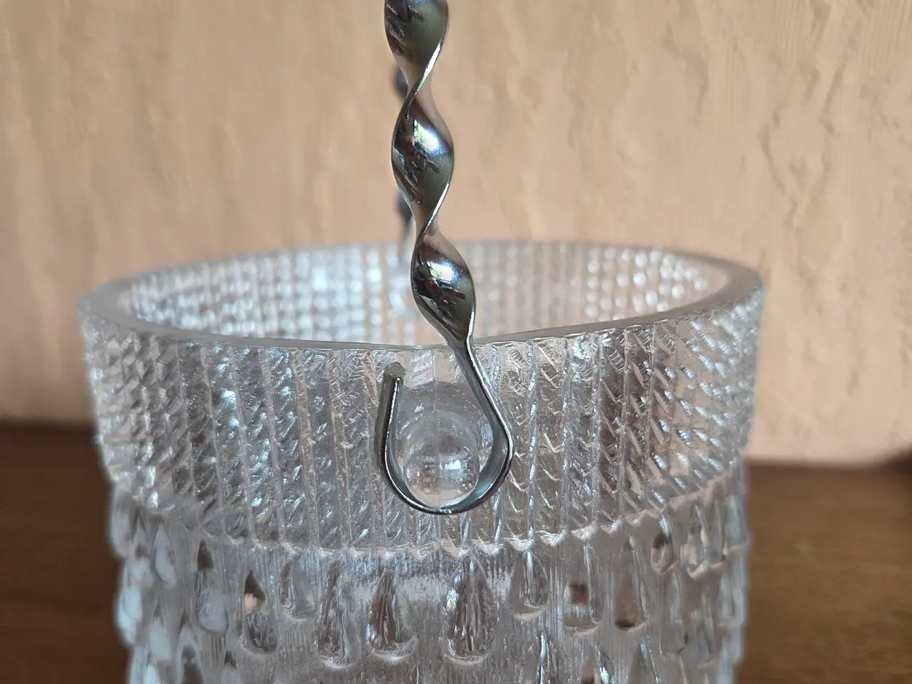 Billede 3 - Glas isspand med snoet metalhank, H: 10/20 cm