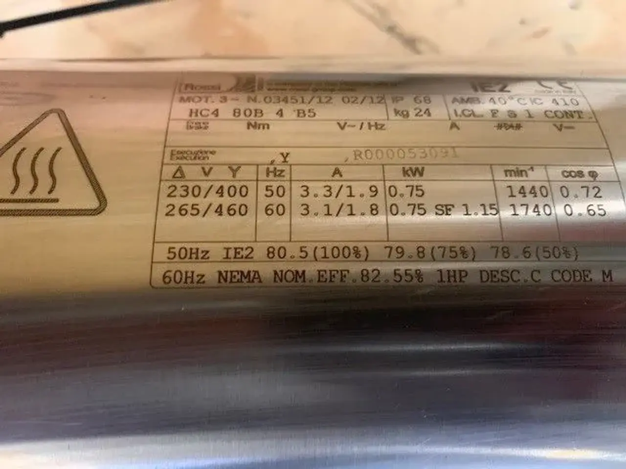 Billede 3 - Ubrugte 0,75 kW Rossi rustfri el-motorer