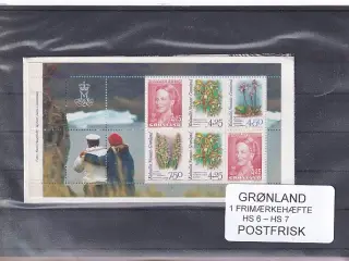 Grønland - Frimærkehæfte HS 6 - HS 7 - Postfrisk