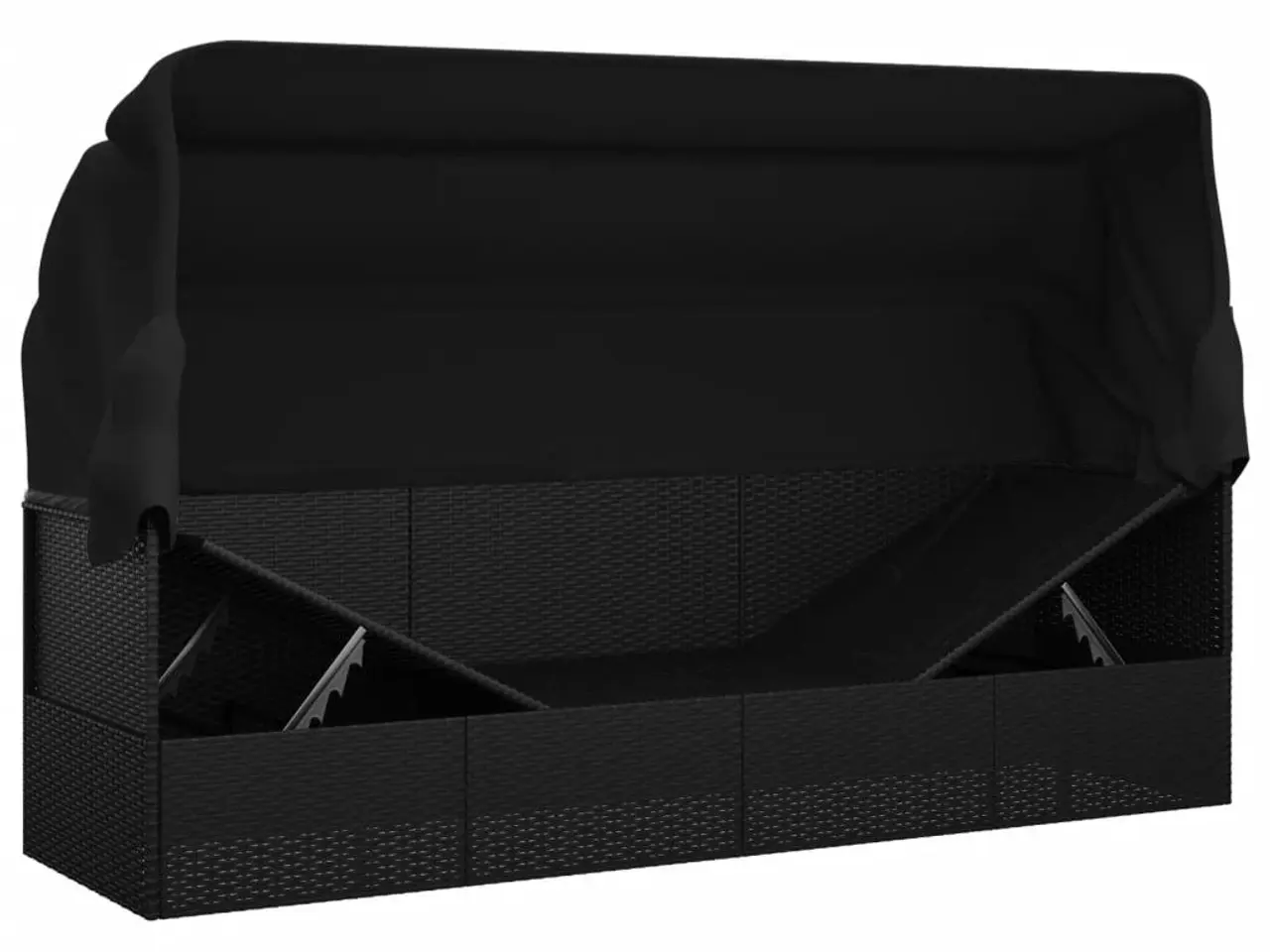 Billede 9 - Udendørs loungesofa med tag og hynder polyrattan sort