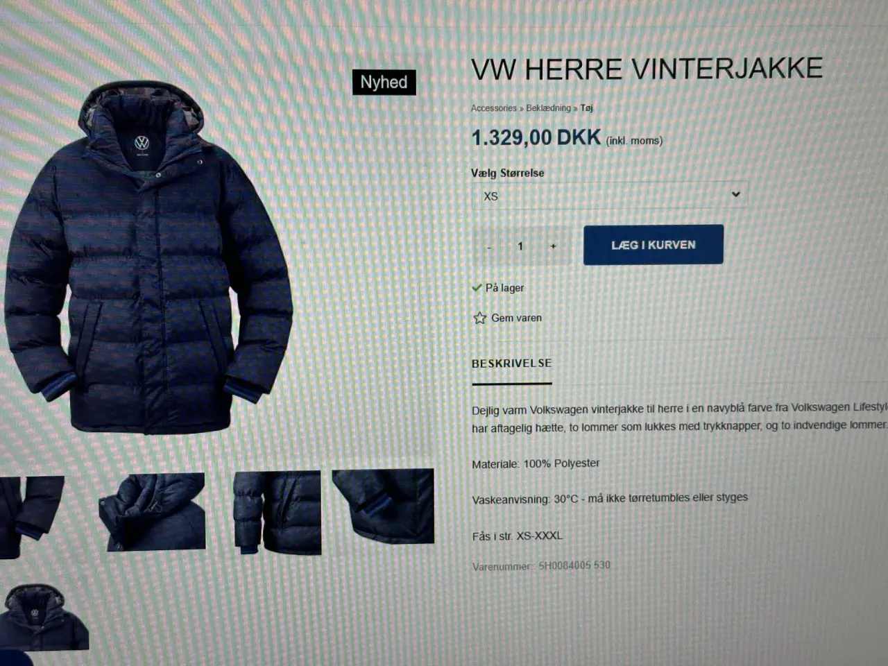 Billede 2 - Original VW Vinterjakke Herre model Str. 4XL