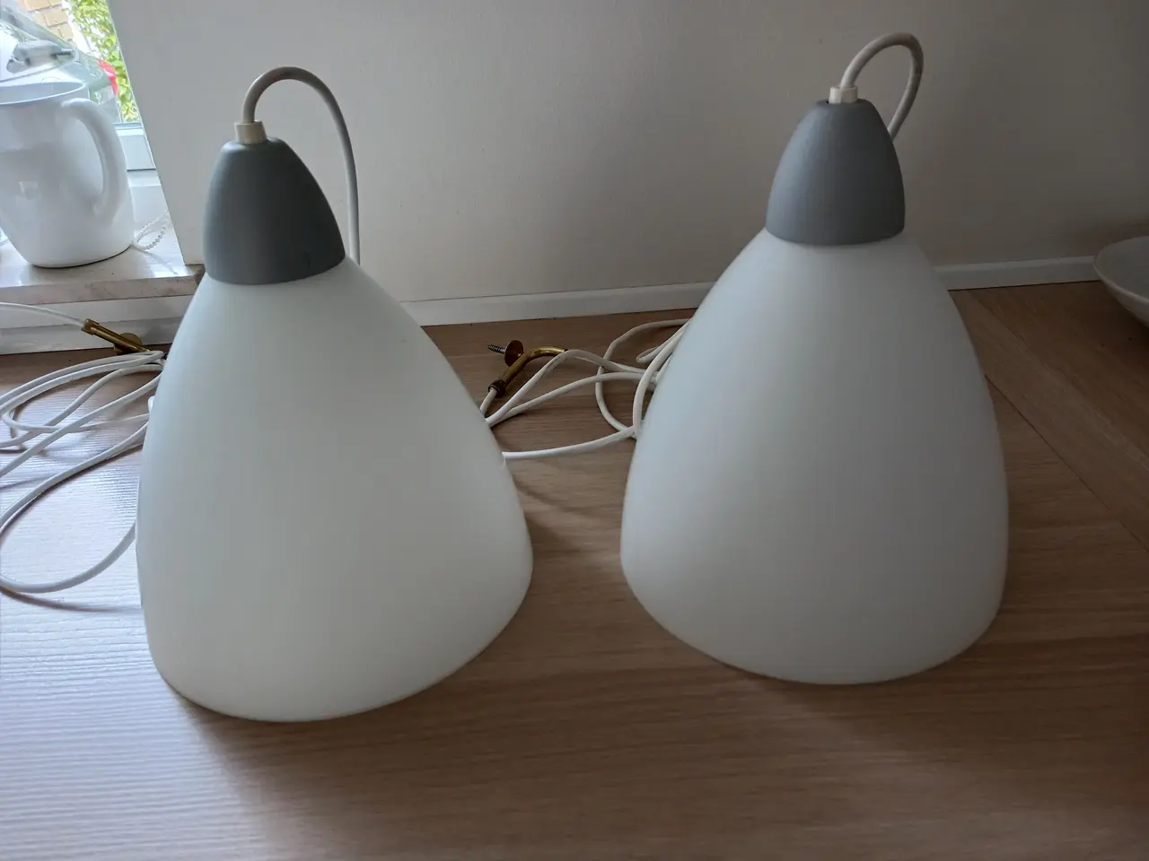 Billede 1 - Lamper i hvid glas