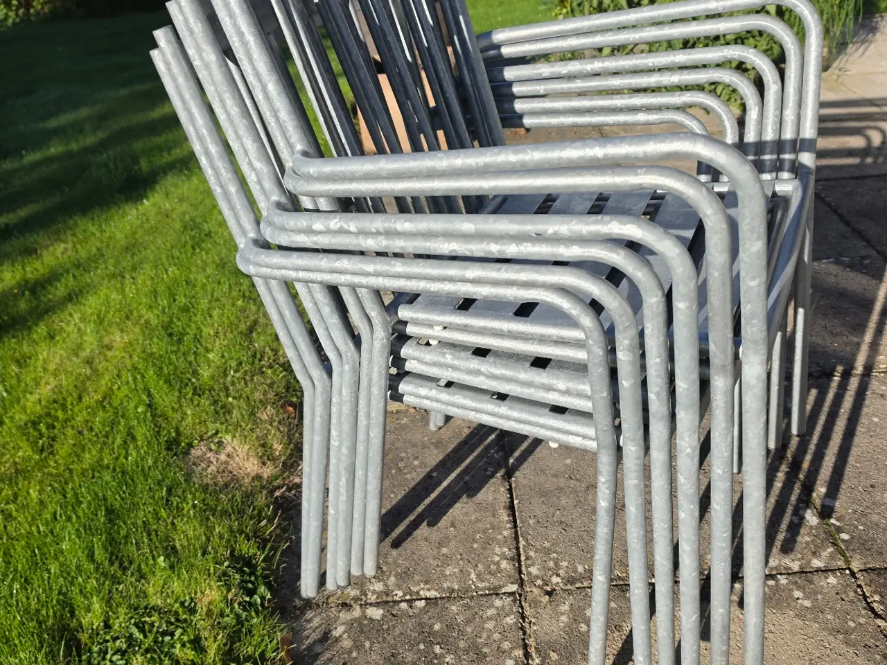 Billede 2 - Galvaniserede havestole med armlæn 6 stk.