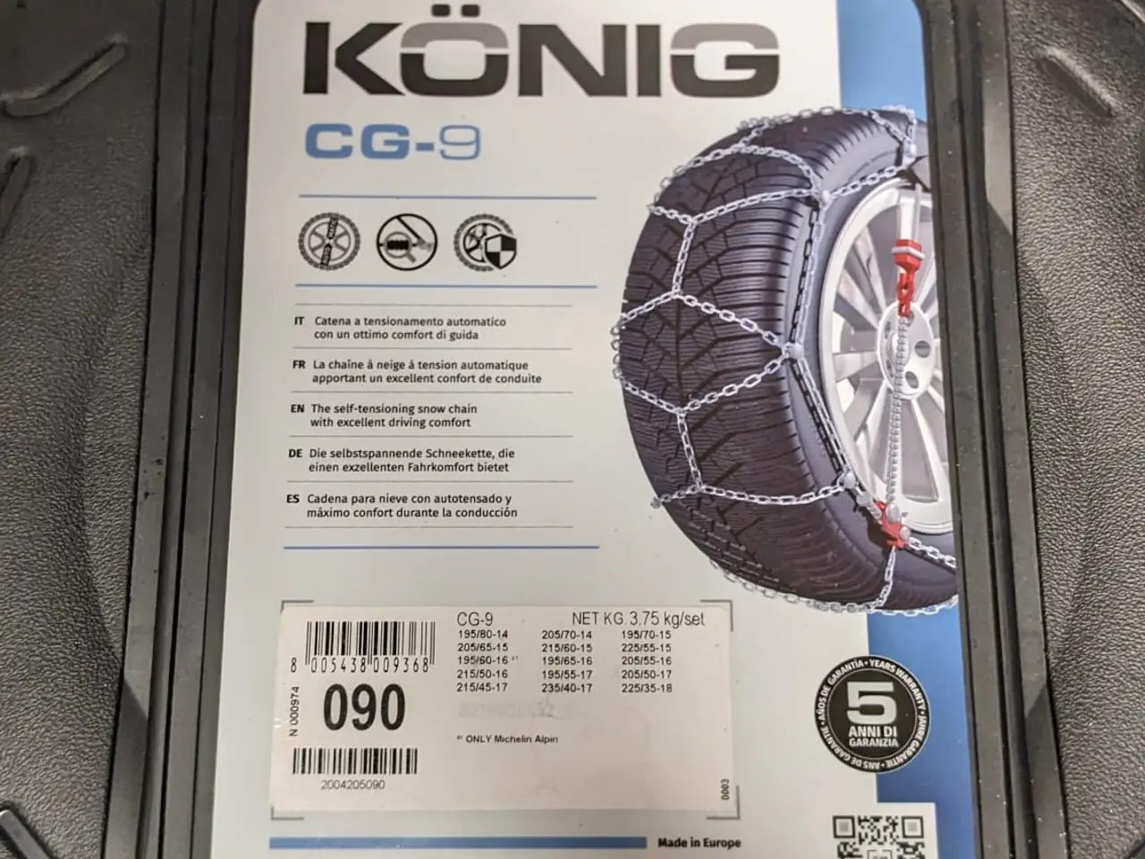 Billede 1 - KÖNIG Snekæde CG-9 STR. 090