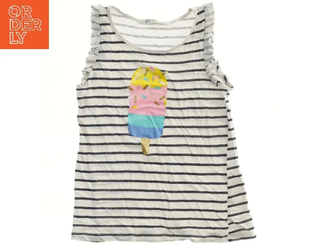 Billede 2 - Stribet tanktop med isprint fra H&M (str. 134)