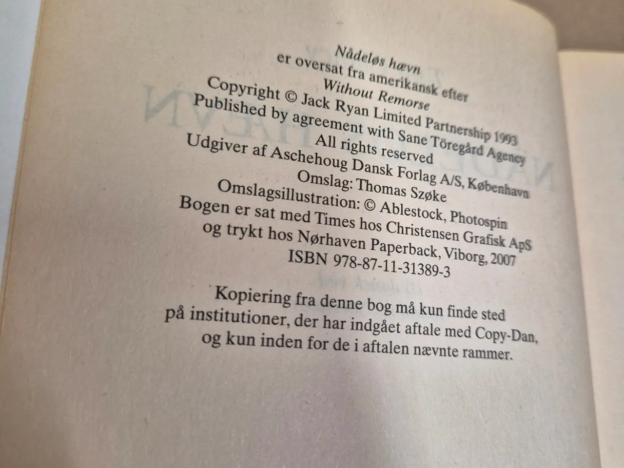 Billede 5 - Nådeløs hævn – Tom Clancy, paperback, 2007