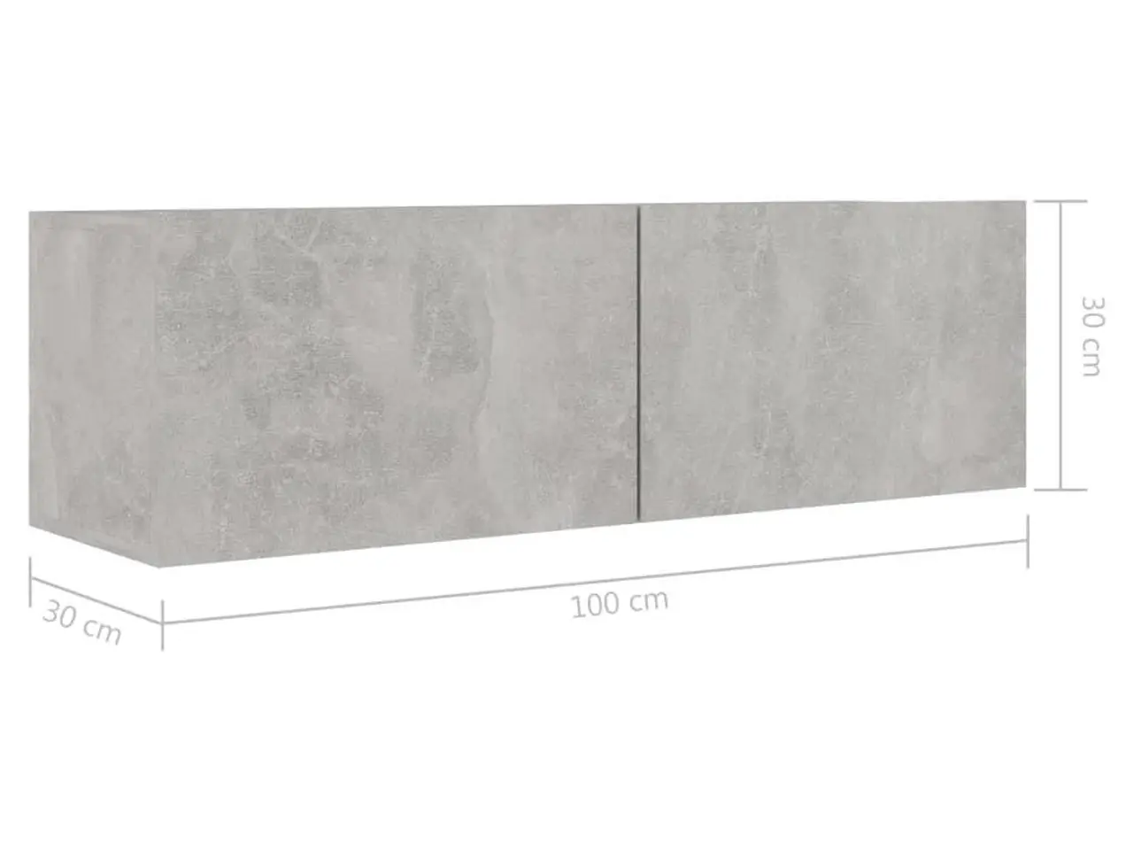Billede 8 - TV-bord i konstrueret træ 100 x 30 x 30 cm - betongrå