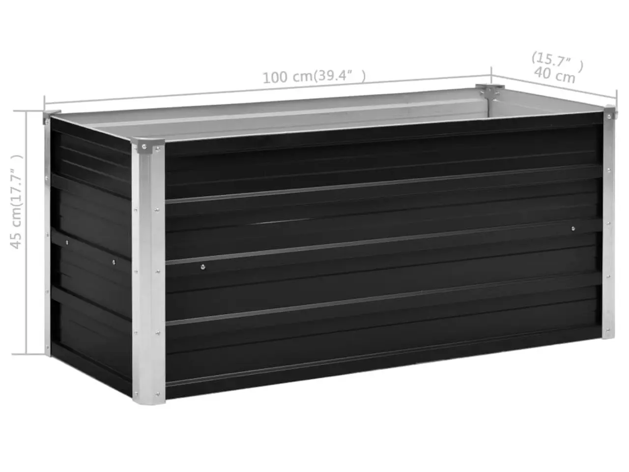 Billede 6 - Hævet plantekasse 100 x 40 x 45 cm - antracitgrå