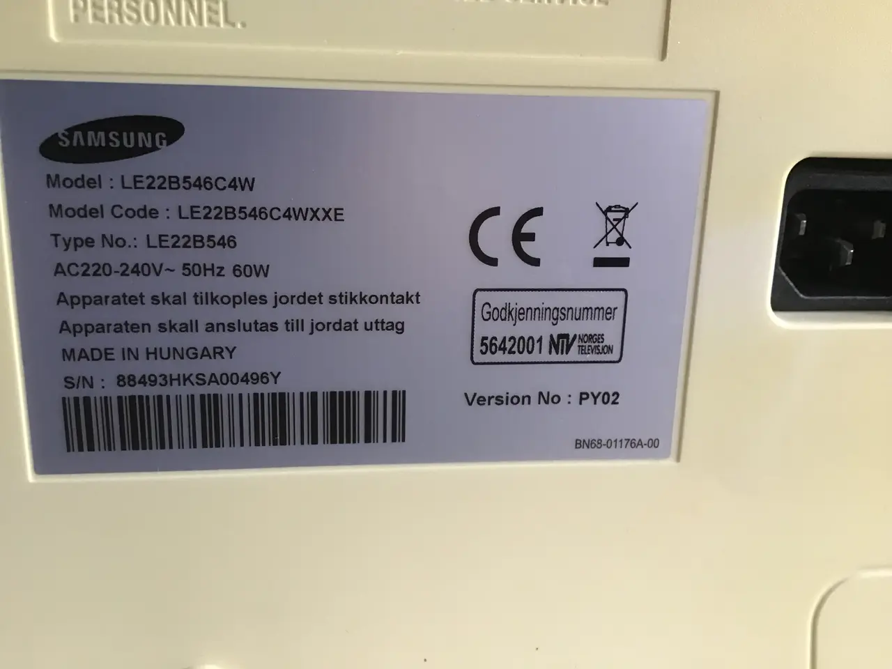 Billede 4 - TV . Samsung 22 tommer fjernsyn