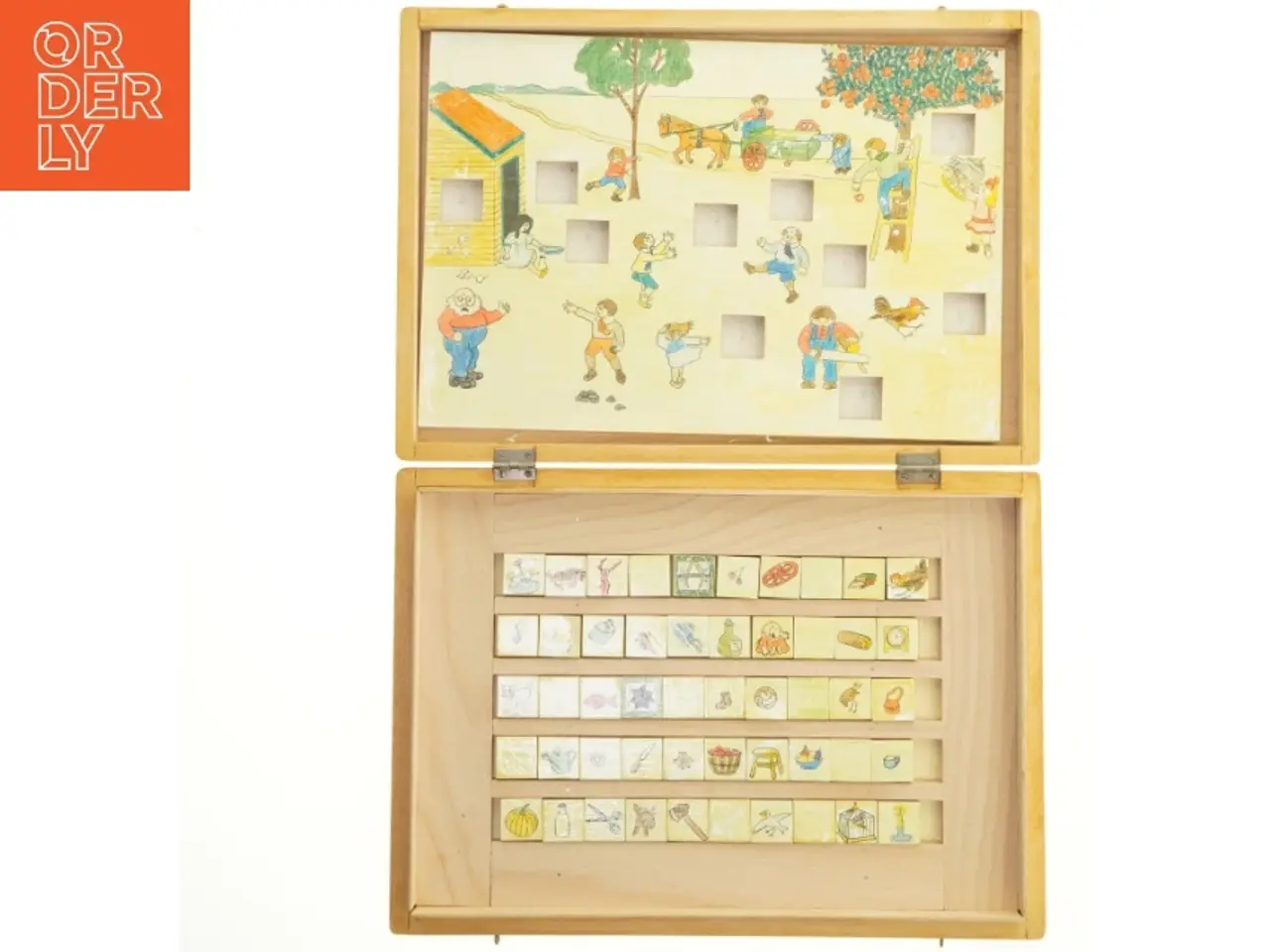 Billede 1 - Retro Træ pædagogisk puslespil (str. 39x28 cm)