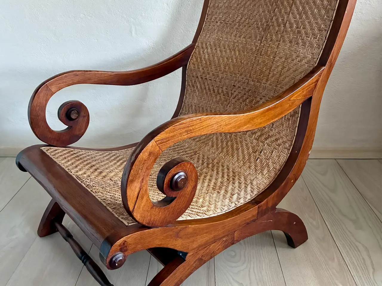Billede 1 - Teak loungestol med fransk flet