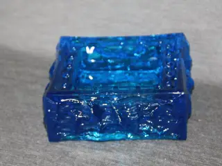 Tung glasskål i blå glas vægt 2 kg 15 cm x 15 cm
