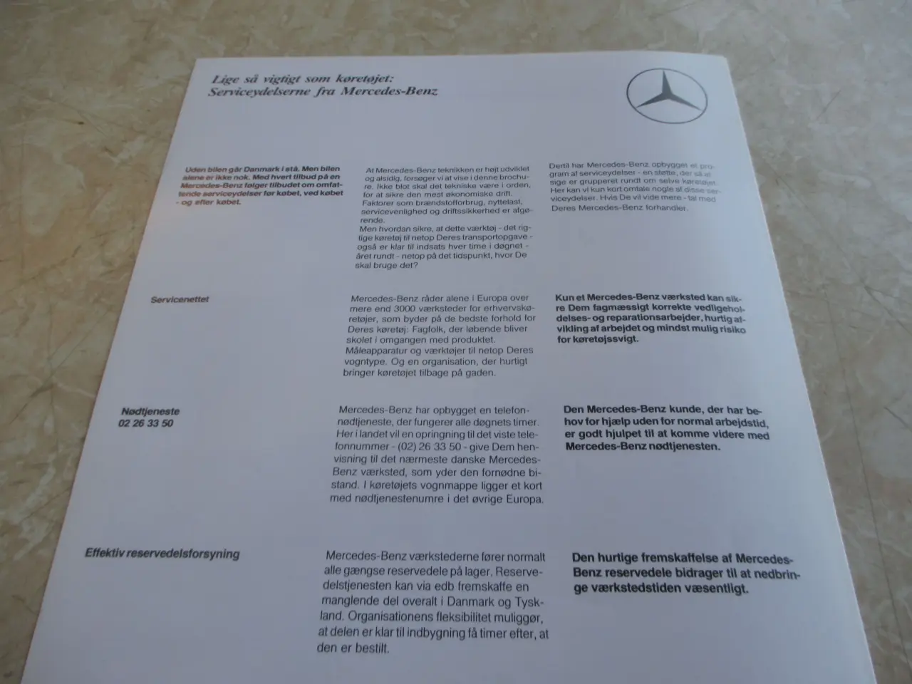 Billede 7 - Tekniske  Data  Mercedes  1120  