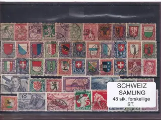Schweiz Samling - 48 stk.  stemplet/ustemplet
