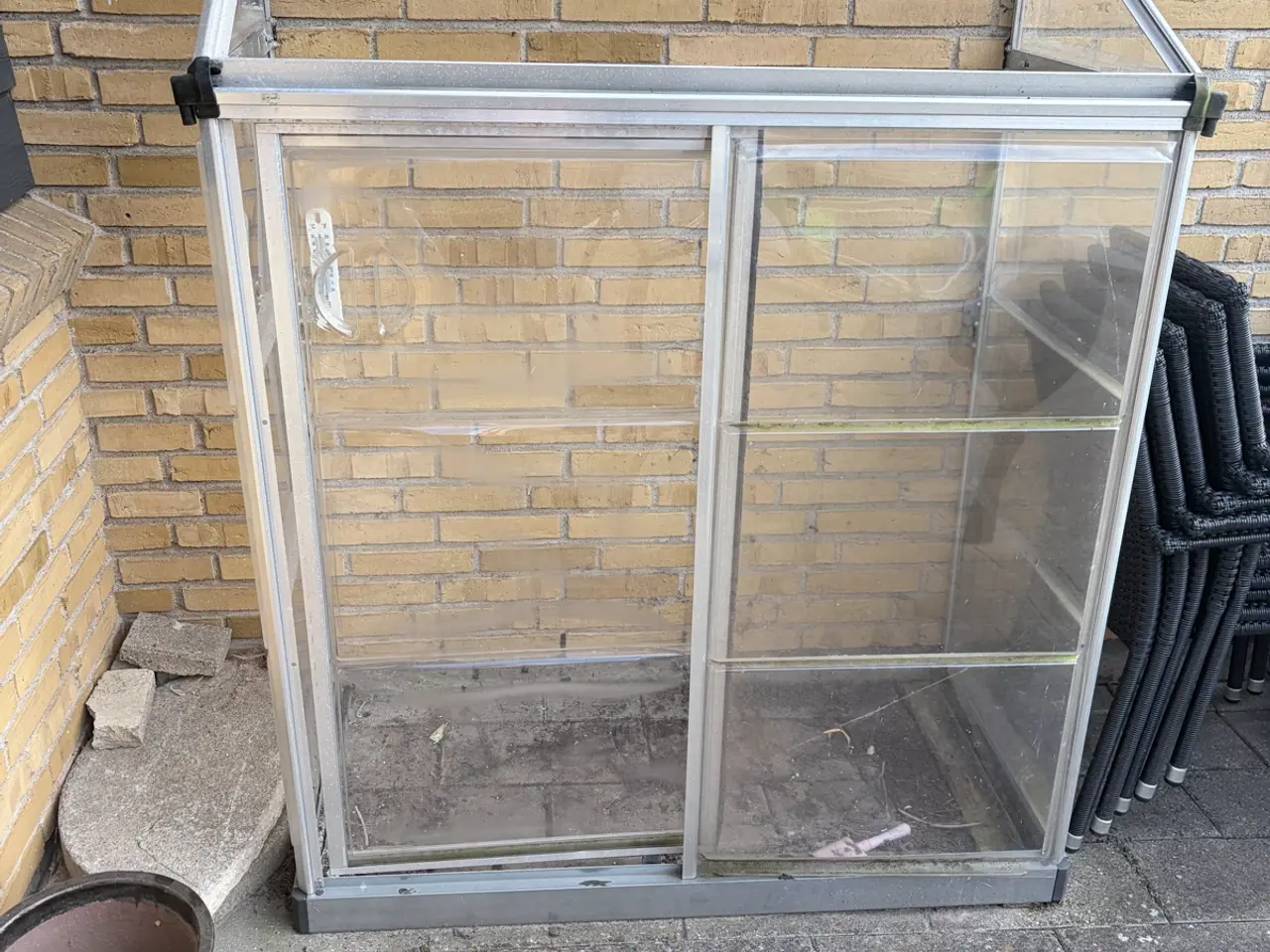 Billede 1 - Aluminium drivhus til væg med skydedøre