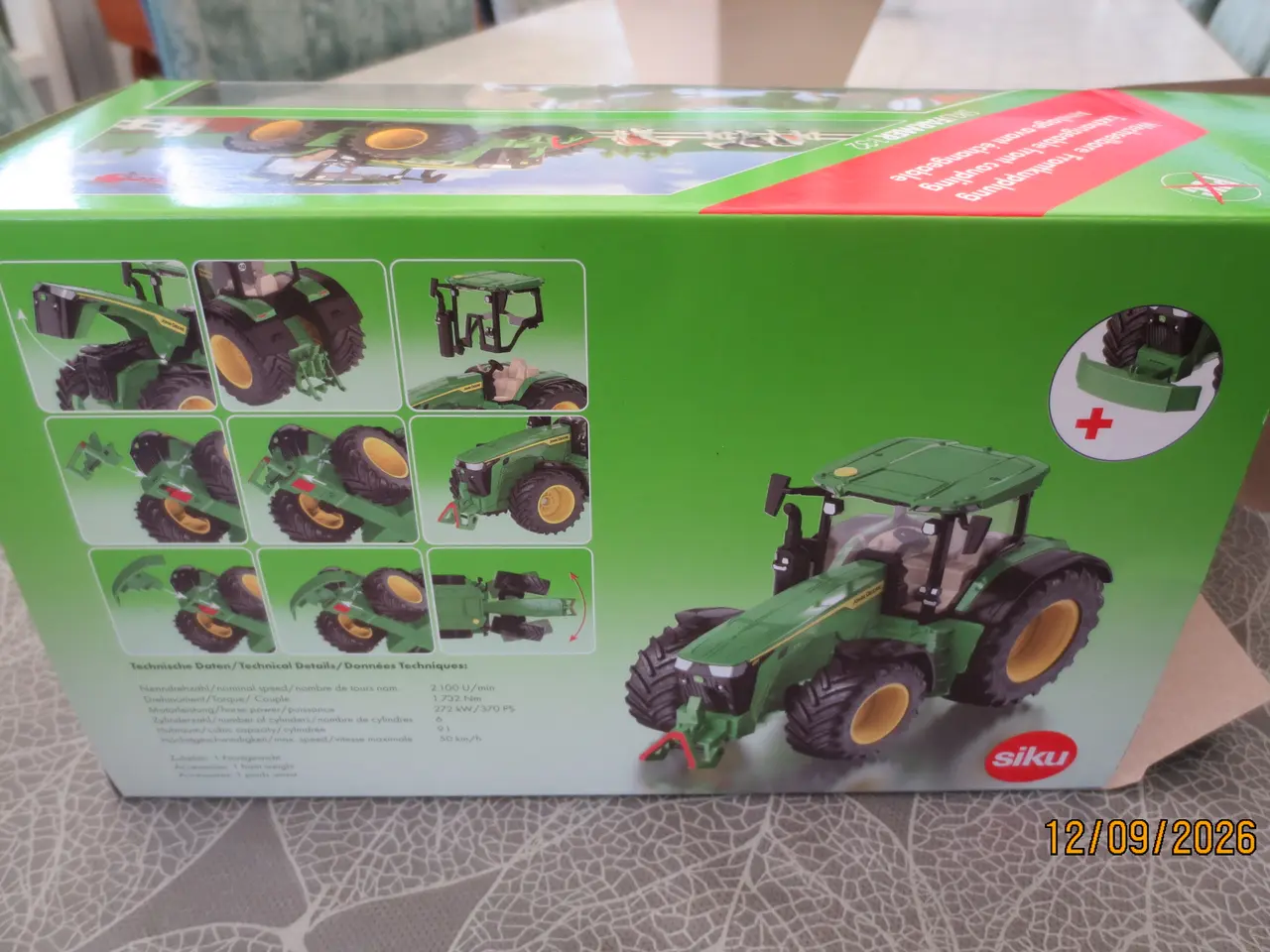 Billede 5 - 1 stk Ny Modeltraktor John Deere 8R 370