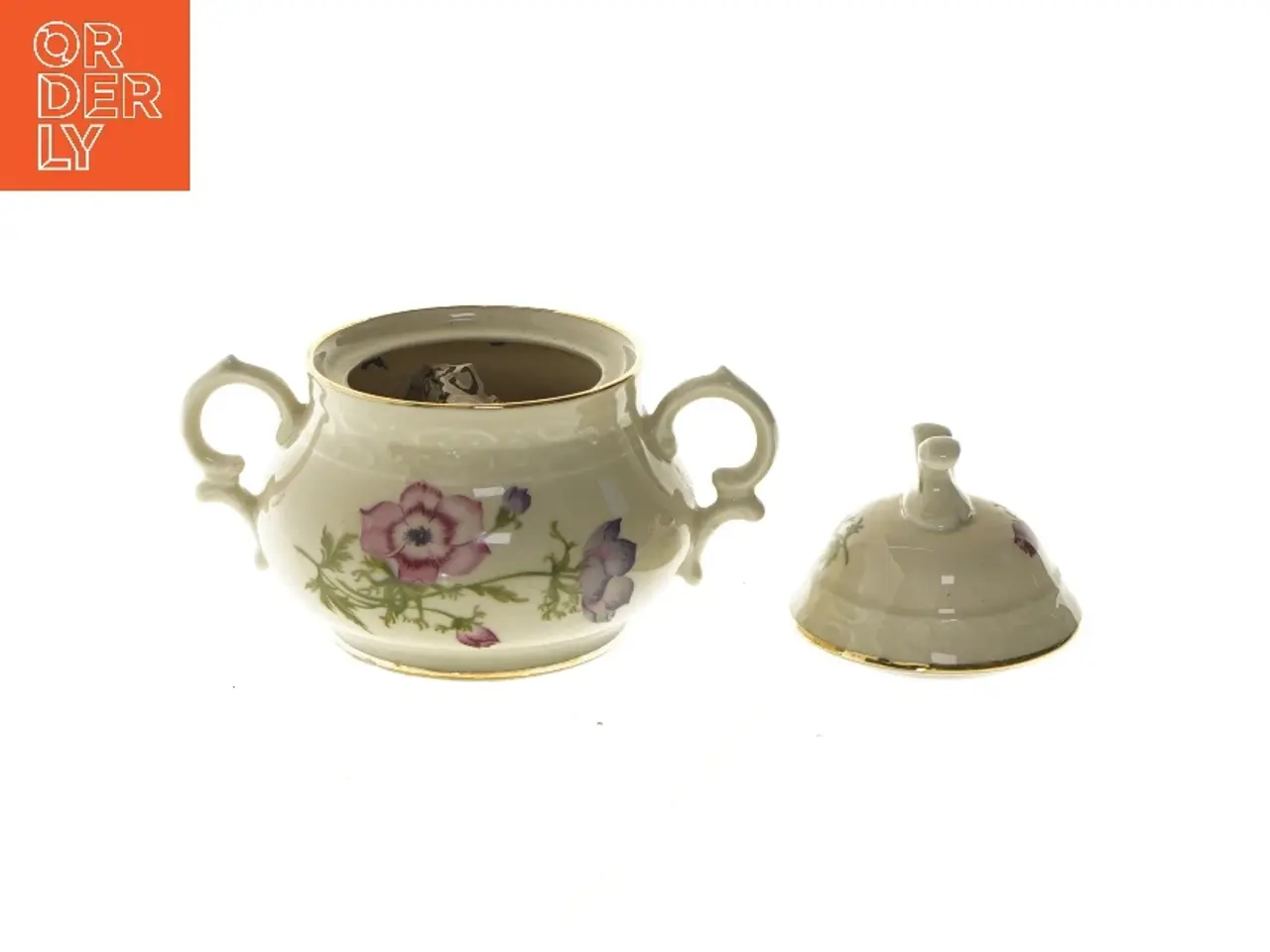 Billede 4 - Porcelæn sukkerskål med låg (str. 13 cm)