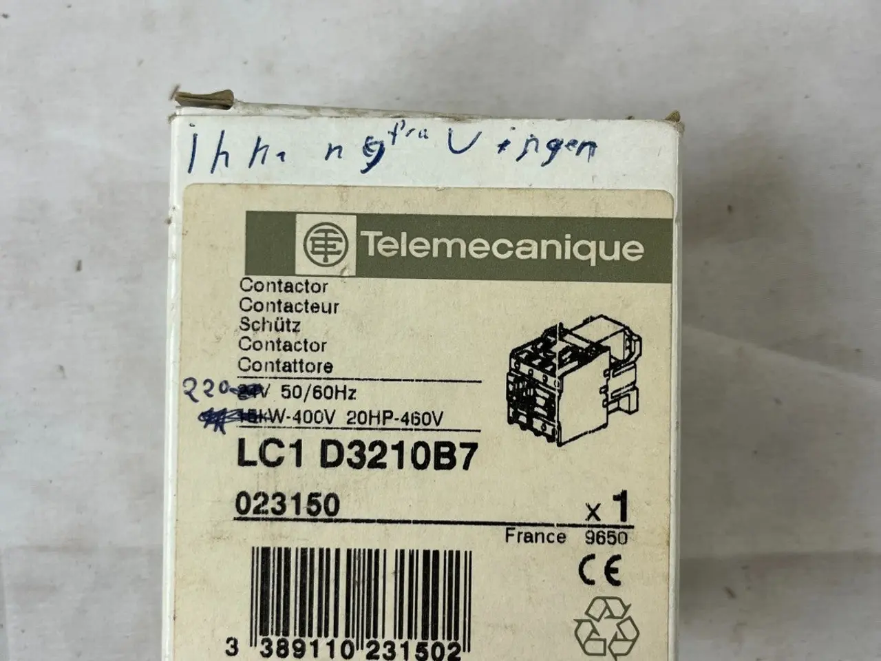 Billede 3 - Telemecanique LC1D3210B7 kontaktor 32A 15kW 3-Pole