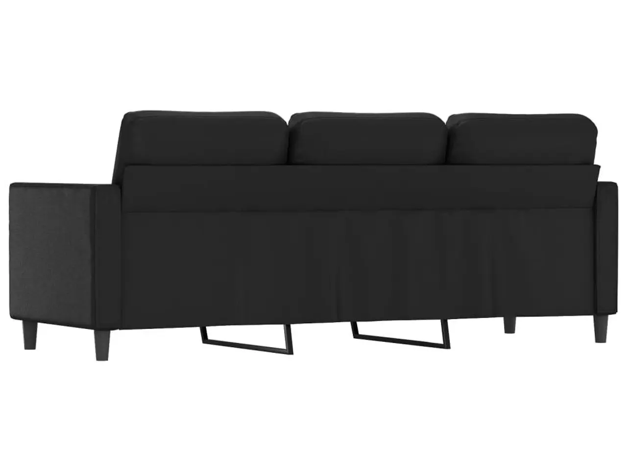 Billede 5 - 3-personers sofa i kunstlæder - sort, 180 cm sædebredde