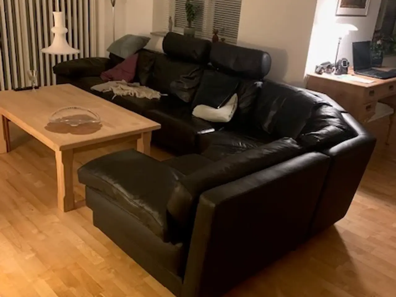 Billede 1 - Eilersen sort læder hjørnesofa