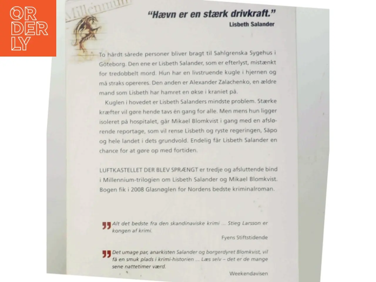 Billede 3 - Luftkastellet Der Blev Spraengt (af Stieg Larsson) [Imported] [Paperback] (Danish) (Millennium, 3. Bind) af Stieg Larsson (Bog)