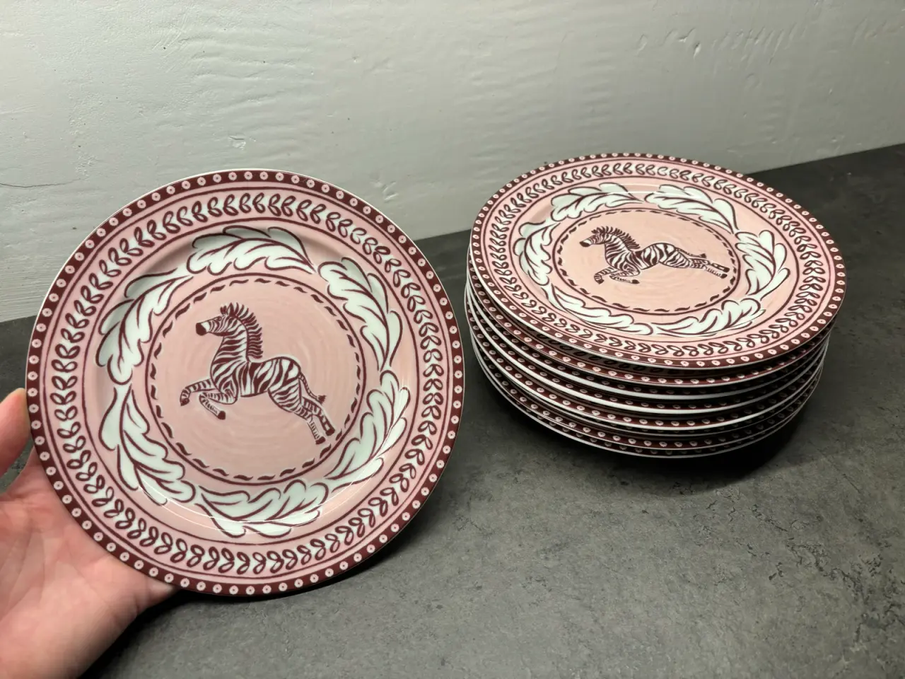 Billede 2 - 6 x H&M Home lyserøde tallerkener