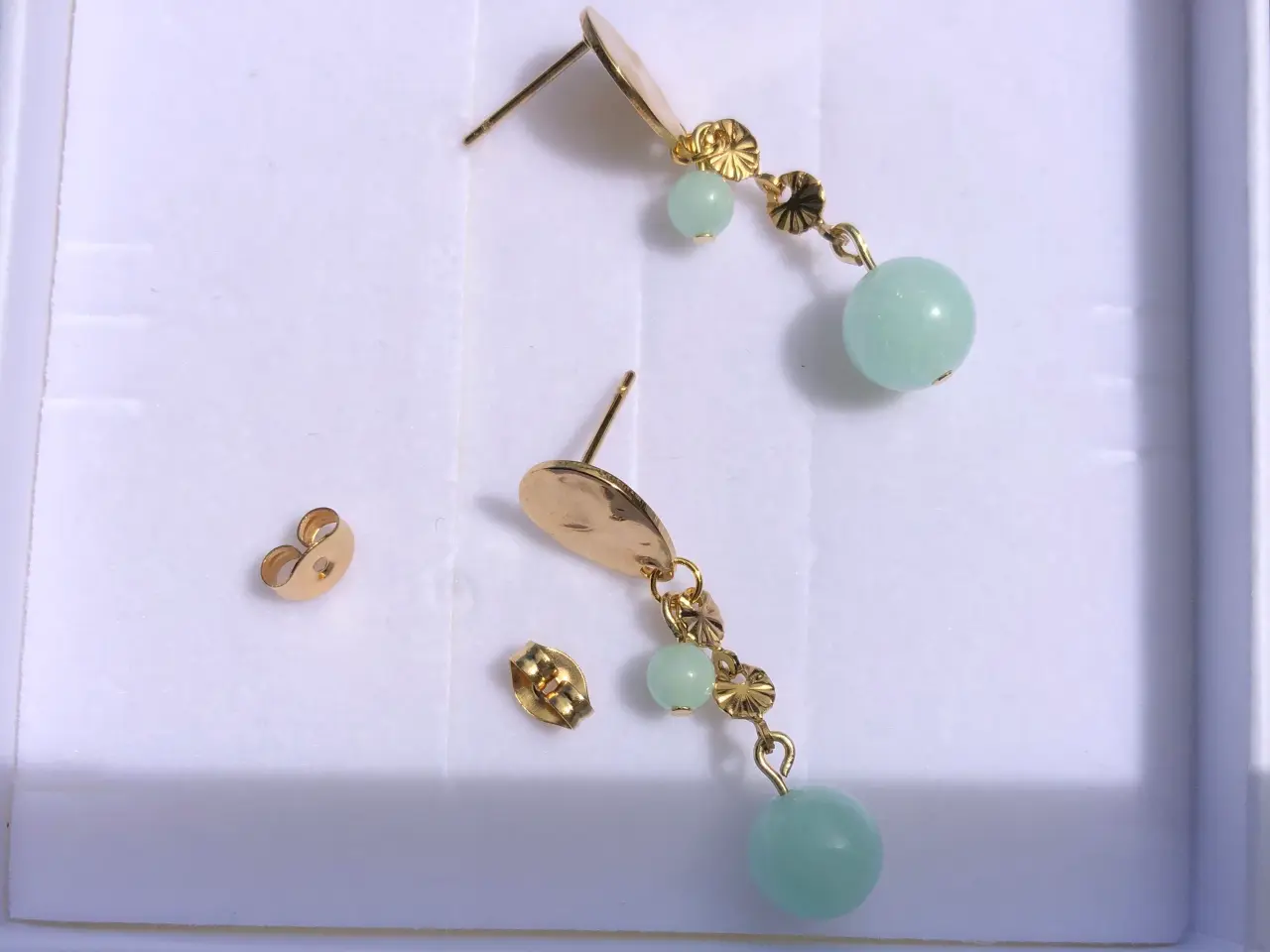 Billede 10 - 🏝️Friske sommer Ørestikker “Guld&Mint”