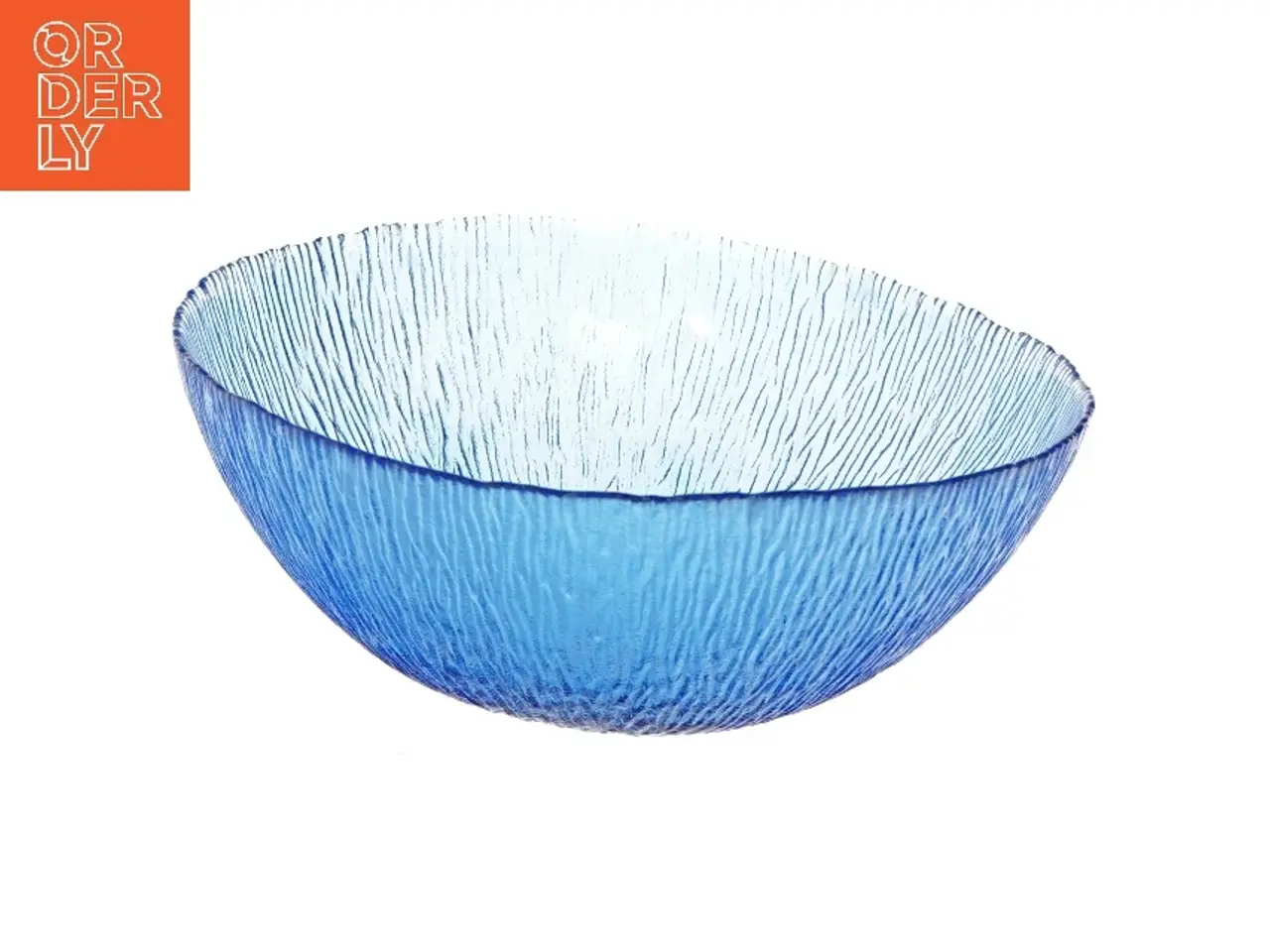 Billede 1 - Blå glasskål, Ø 27 cm (str. Ø 27 cm)