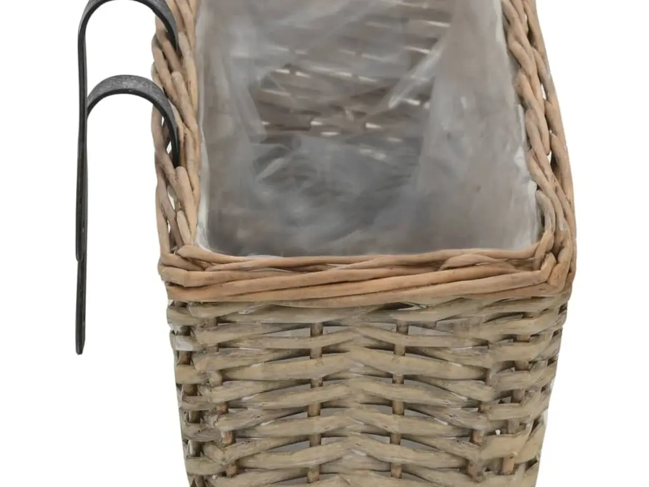 Billede 5 - Plantekasse til altan - 2 stk. kurveflet med PE-foring, 60 cm