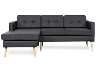 Novelty ch. sofa venstrevendt- Sort tekstillæder